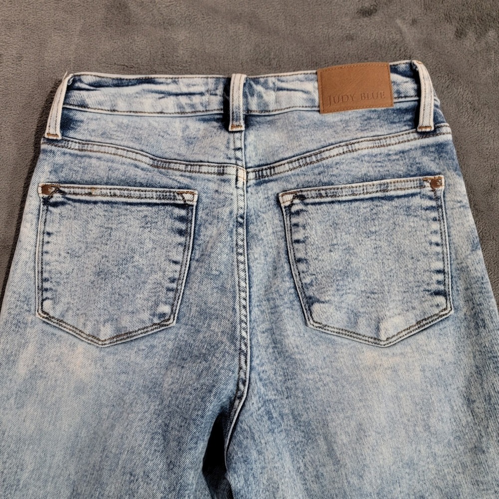 Judy Blue Brink Jeans Women 5/27 Acid Wash High Rise Raw Hem Stretch Denim Retro - Picture 4 of 10